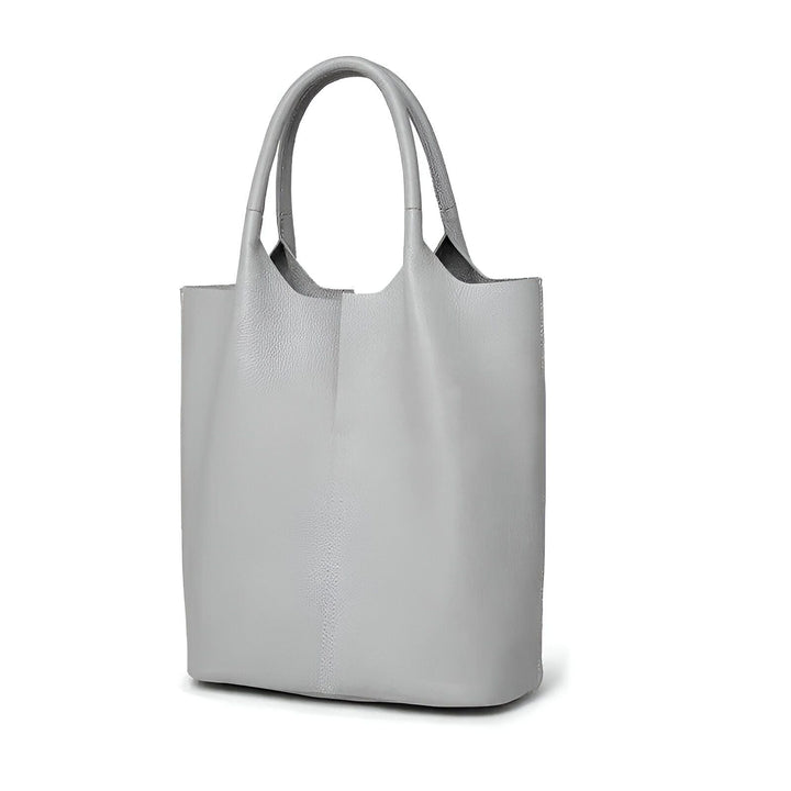 Sac cabas en cuir grainé gris clair, 46193872404704,46193872437472,46193872470240,46193872503008,46193872535776
