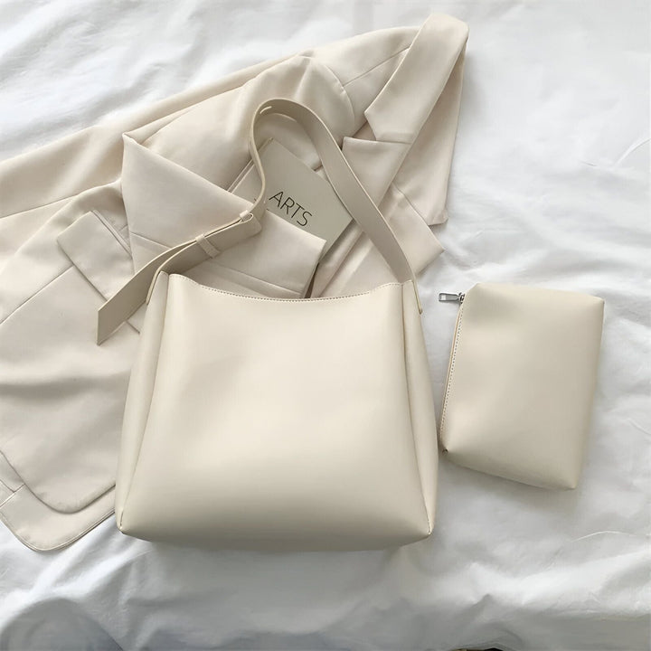 Sac cabas beige clair avec bandoulière et pochette assortie., 46193879515360,46193879548128,46193879580896,46193879613664,46193879646432