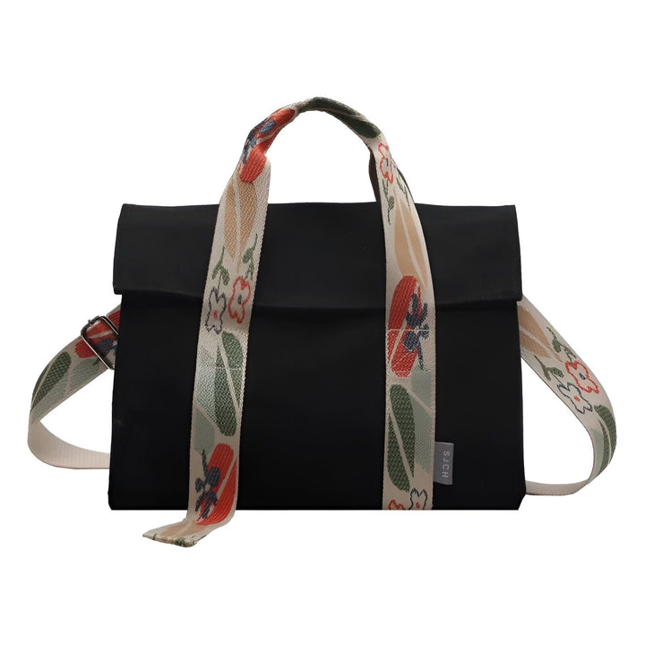 Sac noir avec poignées et bandoulière à motif floral, 46193894555872,46193894588640,46193894621408,46193894654176,46193894686944