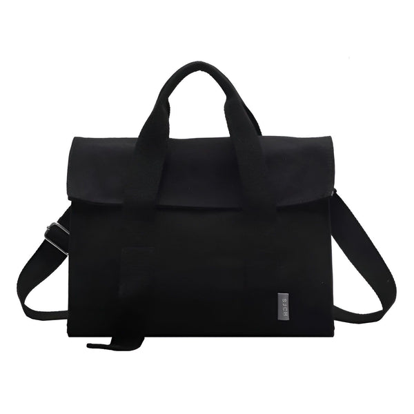 Sac fourre-tout noir SJCH avec bandoulière et rabat, 46193894555872,46193894588640,46193894621408,46193894654176,46193894686944