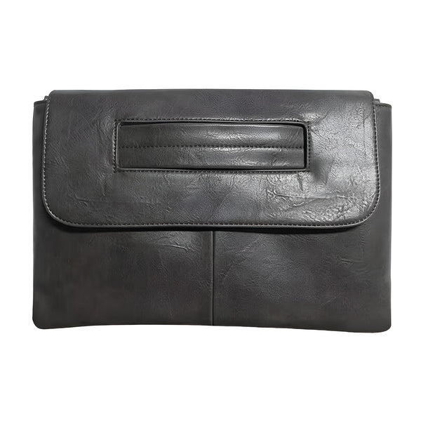 Sac pochette gris anthracite avec rabat texturé, 46194020417760,46194020450528,46194020483296,46194020516064