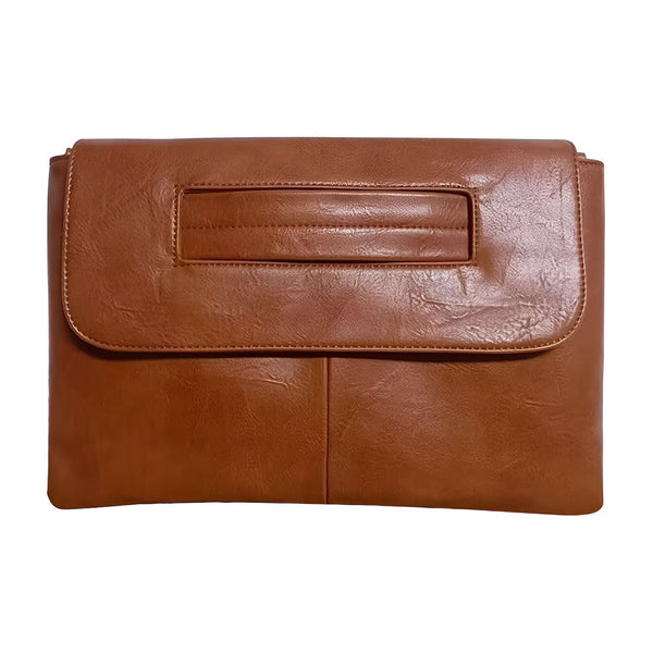 Sac pochette camel en cuir avec rabat et poignée intégrée, 46194020417760,46194020450528,46194020483296,46194020516064