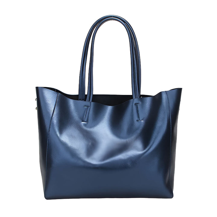 Sac cabas en cuir bleu marine brillant, 46193841406176,46193841438944,46193841471712,46193841504480,46193841537248
