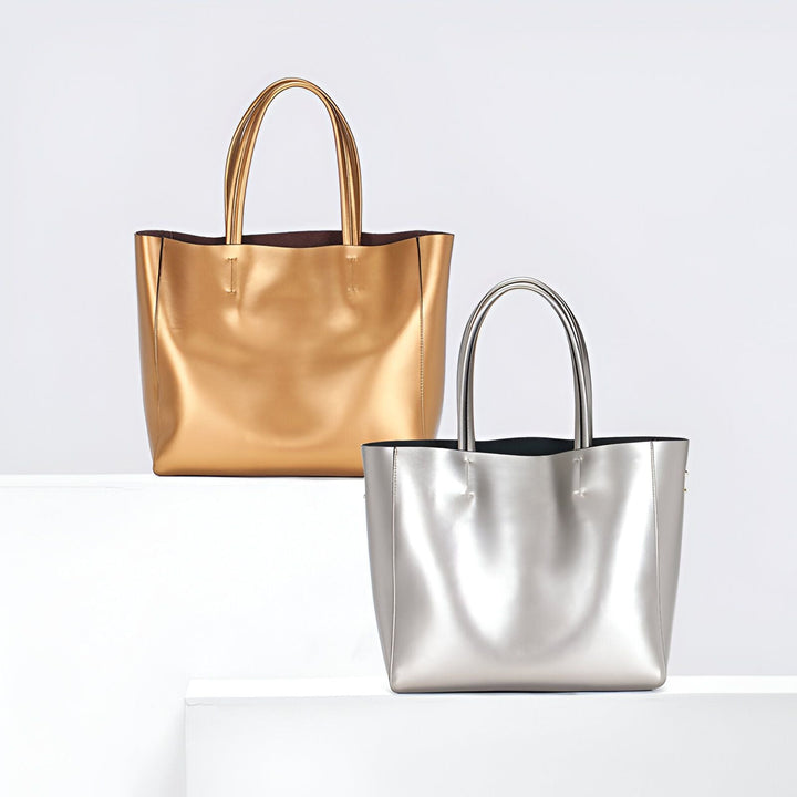 Deux sacs cabas brillants doré et argenté, 46193841406176,46193841438944,46193841471712,46193841504480,46193841537248