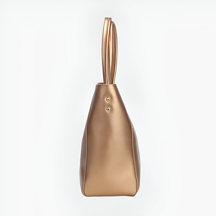 Sac bronze avec anses et rivets dorés, 46193841406176,46193841438944,46193841471712,46193841504480,46193841537248