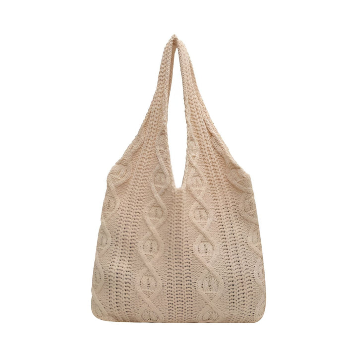 Sac cabas en tricot crème avec motifs torsadés, 46193946886368,46193946919136,46193946951904,46193946984672,46193947017440