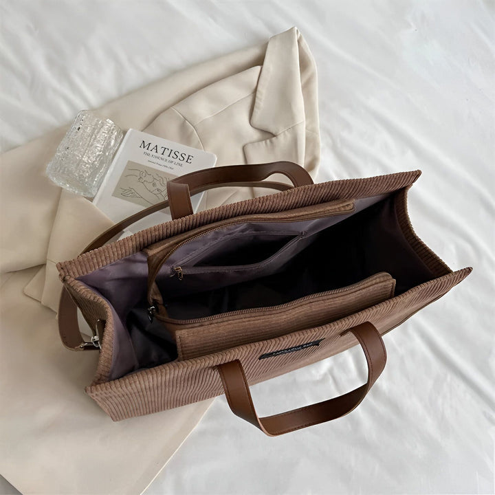 Sac cabas ouvert en velours côtelé marron, 46194056757472,46194056790240,46194056823008,46194056855776