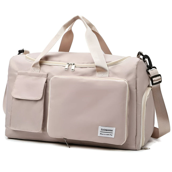 Sac de voyage beige ZUOMANNI avec poignées, bandoulière et poches, 46193915625696,46193915658464,46193915691232,46193915724000,46193915756768,46193915789536