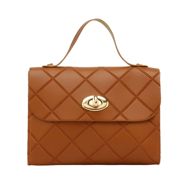 Petit sac à main femme camel matelassé avec fermoir doré., 46262729408736,46262729441504,46262729474272,46262729507040,46262729539808