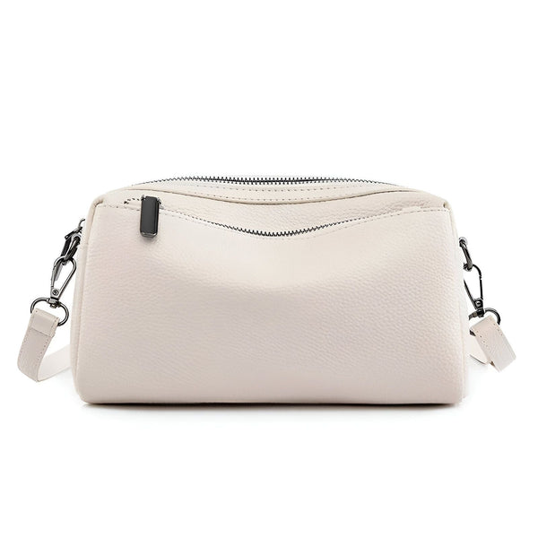 Sac bandoulière blanc en cuir texturé, 46266441760992,46266441793760