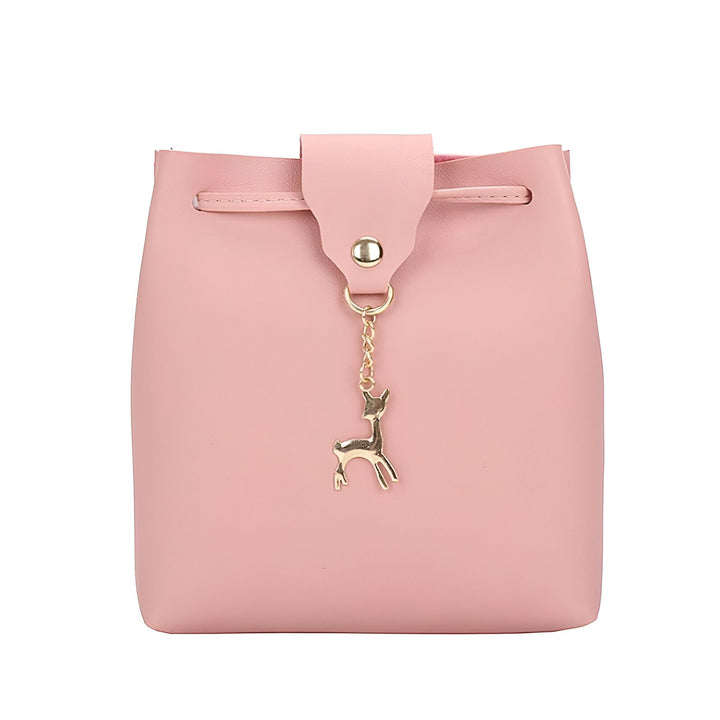 Sac seau rose avec cordon de serrage et breloque cerf doré, 46262994305248,46262994338016,46262994370784,46262994403552,46262994436320,46262994469088
