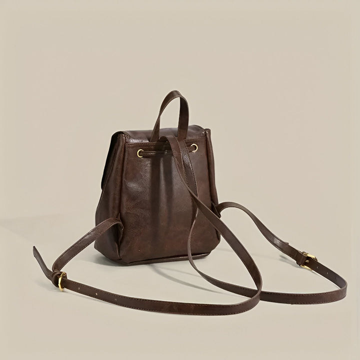 Petit sac à dos en cuir marron foncé, 46194001805536,46194001838304