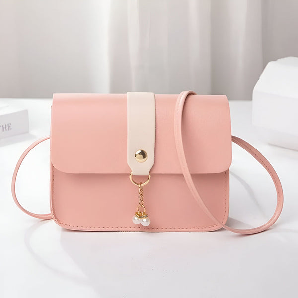 Sac bandoulière rose avec bandeau et pendentif perles, 46262754246880,46262754279648,46262754312416,46262754345184,46262754377952