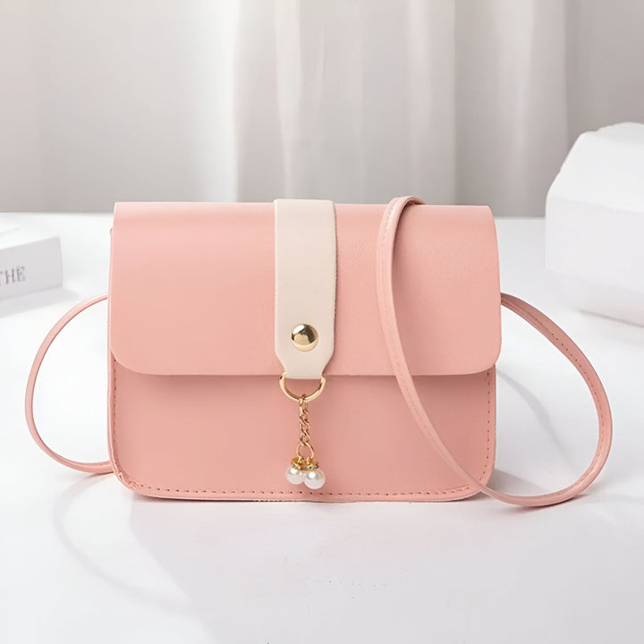Sac bandoulière rose avec bandeau et pendentif perles, 46262754246880,46262754279648,46262754312416,46262754345184,46262754377952