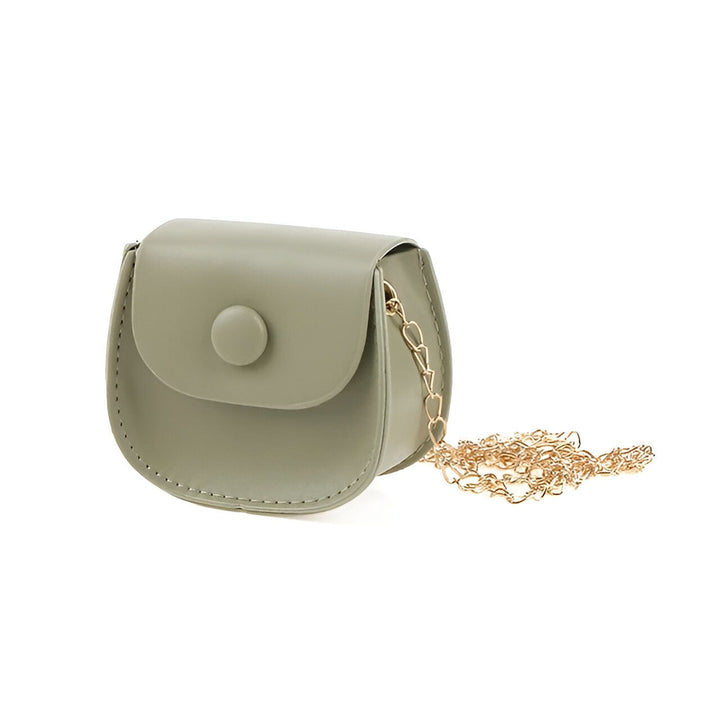 Petit sac à rabat vert imitation cuir avec chaîne dorée., 46193969856736,46193969889504,46193969922272,46193969955040,46193969987808,46193970020576