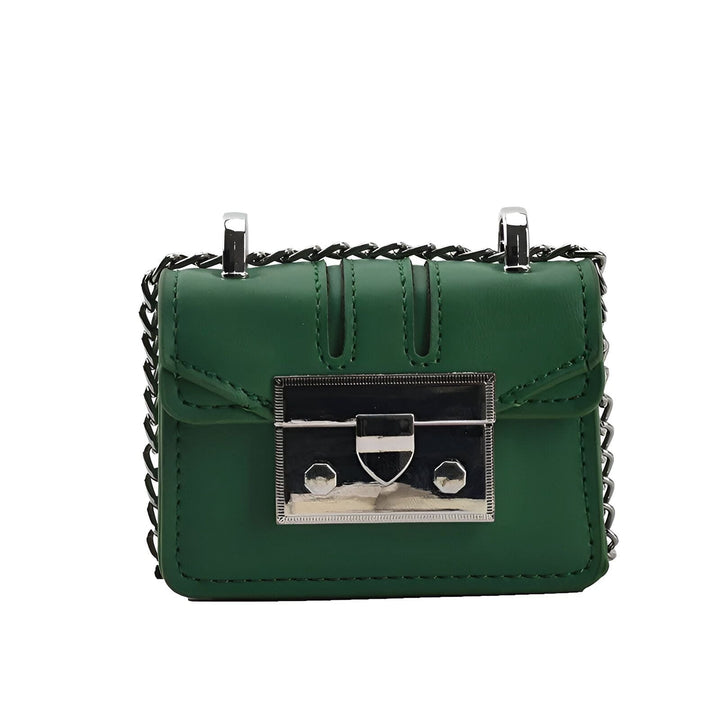 Petit sac vert bandoulière avec chaîne et fermoir métallique., 46193972642016,46193972674784,46193972707552,46193972740320,46193972773088,46193972805856