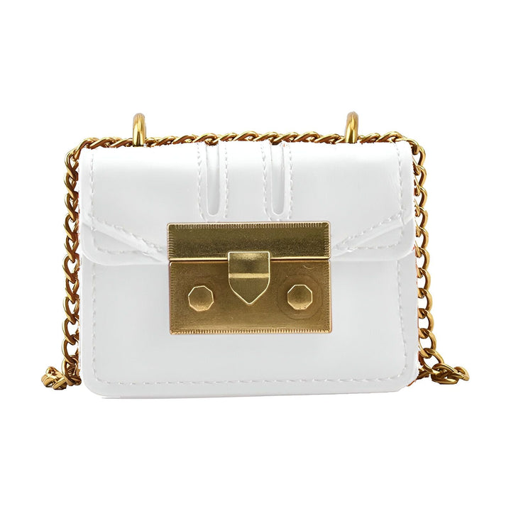 Sac à main blanc brillant avec chaîne et fermoir dorés, 46193972642016,46193972674784,46193972707552,46193972740320,46193972773088,46193972805856