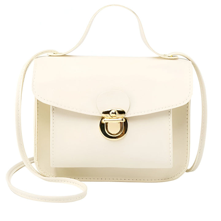 Petit sac blanc avec poignée et bandoulière, rabat et fermoir doré, 46262767386848,46262767419616,46262767452384,46262767485152,46262767517920