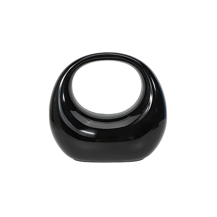 Sculpture noire laquée design abstrait., 46194015502560,46194015535328,46194015568096,46194015600864,46194015633632,46194015666400