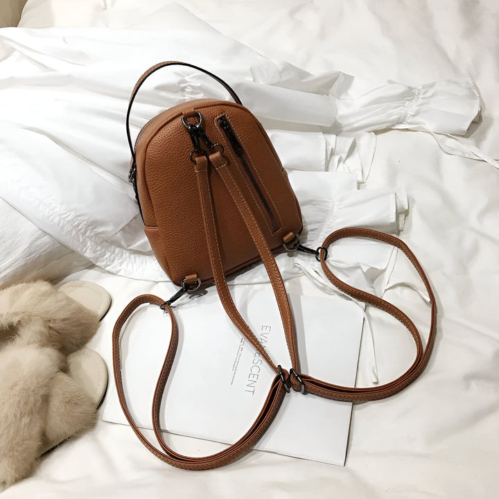 Petit sac à dos en cuir marron pour femme, 46194000822496,46194000855264,46194000888032