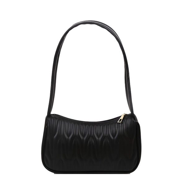 Sac baguette noir matelassé avec zip doré, 46193961631968,46193961664736,46193961730272,46193961763040,46193961795808