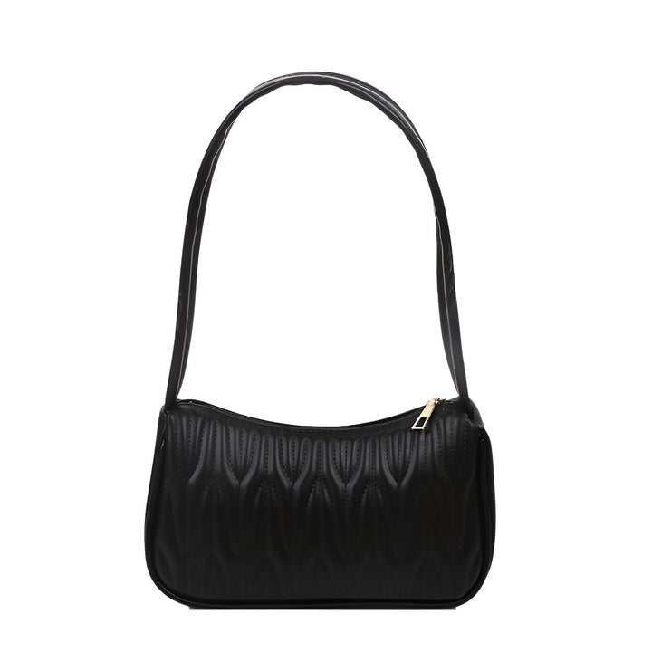 Sac baguette noir matelassé avec zip doré, 46193961631968,46193961664736,46193961730272,46193961763040,46193961795808