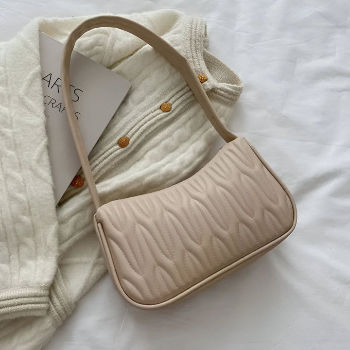 Sac à bandoulière beige matelassé avec motif vague, 46193961631968,46193961664736,46193961730272,46193961763040,46193961795808