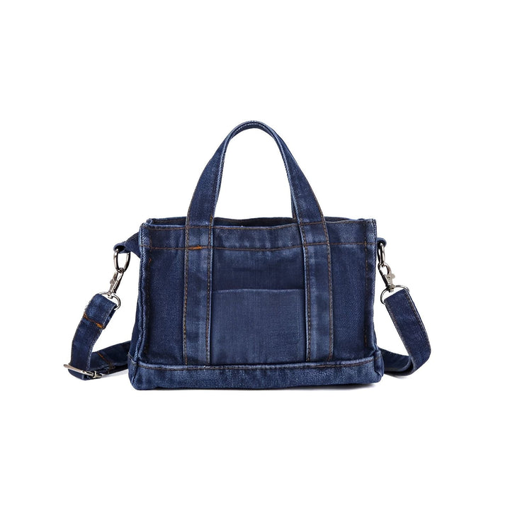Sac cabas en jean bleu avec anses et bandoulière., 46193993285856,46193993318624