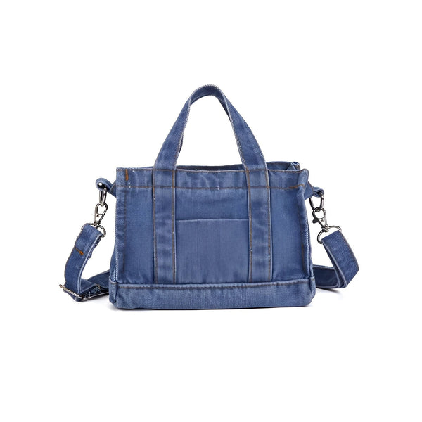 Sac à main fourre-tout en jean bleu avec anses et bandoulière, 46193993285856,46193993318624