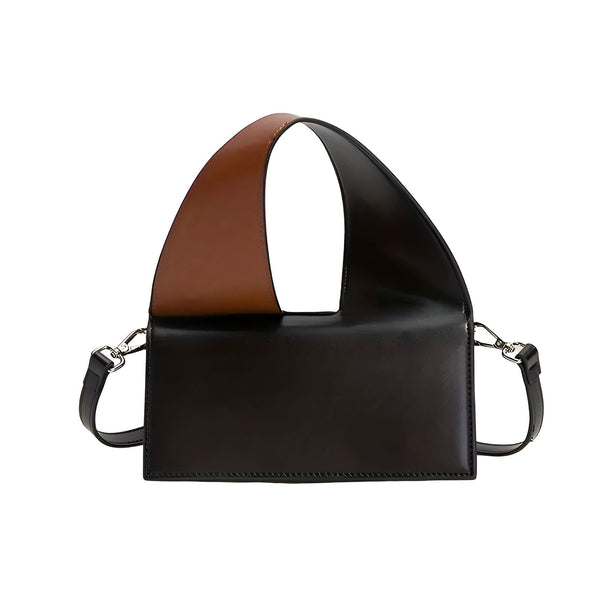 Sac à main bicolore noir et marron avec bandoulière, 46194016420064