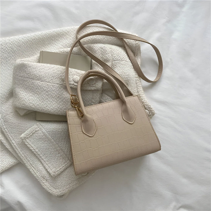 Petit sac à main beige style croco avec bandoulière, 46194066030816,46194066063584