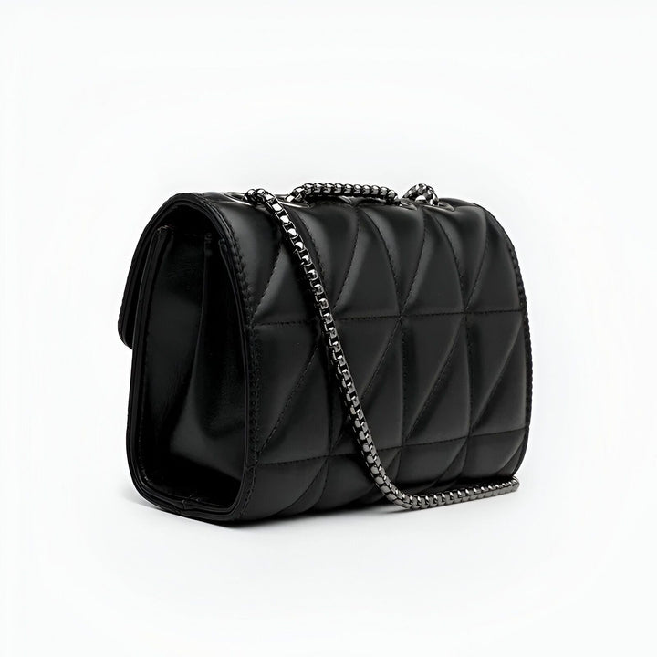 Sac à main noir matelassé avec bandoulière chaîne métallique., 46193948950752,46193948983520