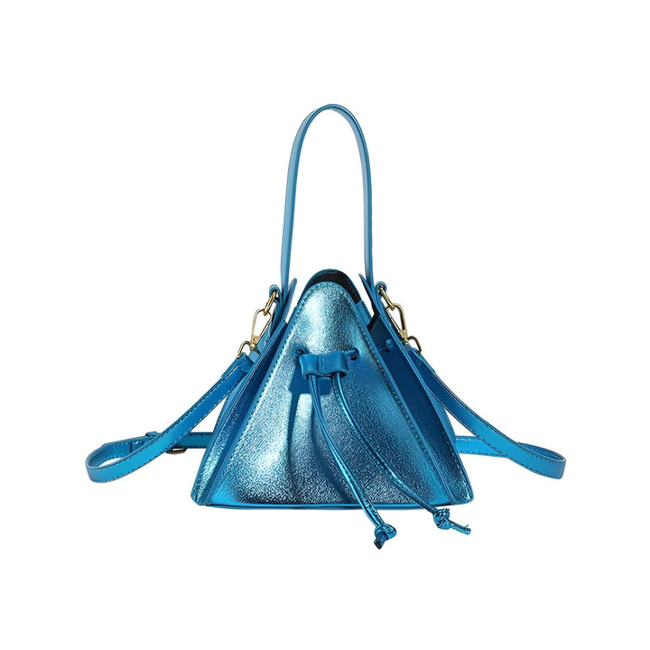 Sac à main triangulaire bleu métallique brillant, 46194018320608,46194018353376,46194018386144,46194018418912,46194018451680,46194018484448