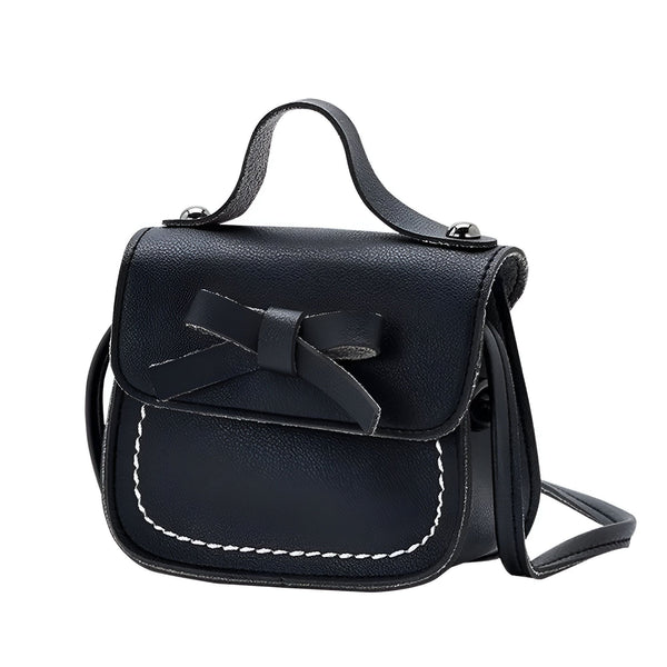 Petit sac à main noir avec nœud et surpiqûres blanches., 46193988698336,46193988731104,46193988796640,46193988829408,46193988862176,46193988894944,46193988927712