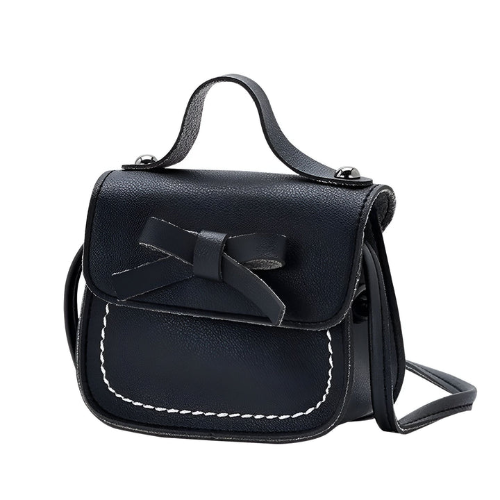 Petit sac à main noir avec nœud et surpiqûres blanches., 46193988698336,46193988731104,46193988796640,46193988829408,46193988862176,46193988894944,46193988927712