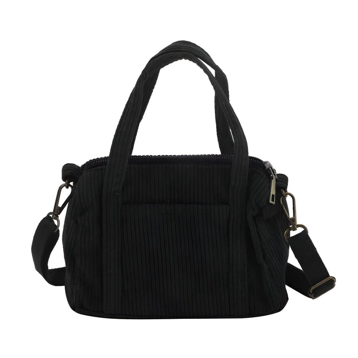 Sac noir en velours côtelé avec anses et bandoulière, 46193960124640,46193960157408,46193960190176,46193960222944