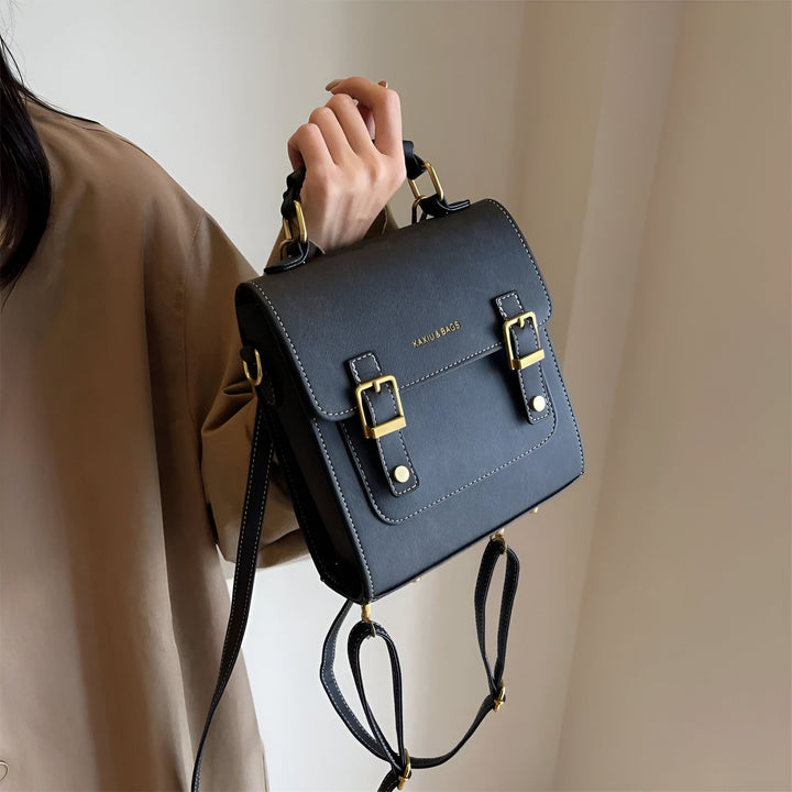 Sac à dos convertible noir KAXIU & BAGS avec boucles dorées, 46193901863136,46193901895904,46193901928672