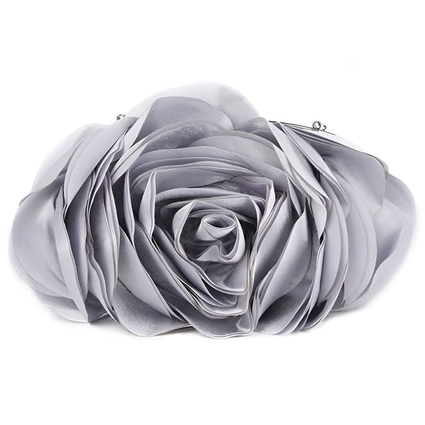 Pochette fleur grise argentée avec fermoir, 46193926209760,46193926242528,46193926275296,46193926308064,46193926340832,46193926373600,46193926406368