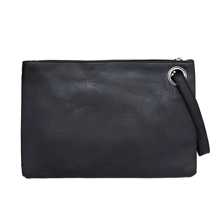 Sac pochette noir avec fermeture éclair et dragonne, 46194019270880,46194019303648,46194019336416,46194019369184,46194019401952