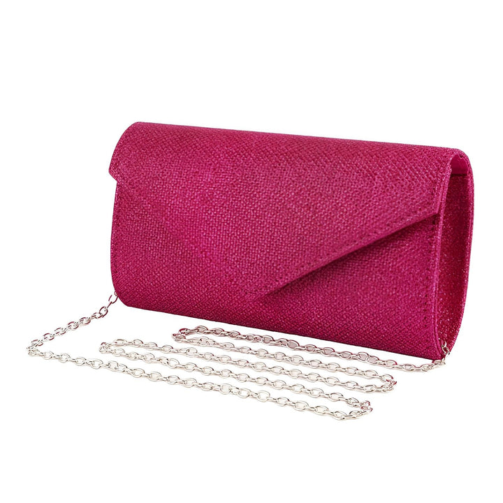 Sac pochette rose fuchsia texturé avec chaîne argentée., 46194029002976,46194029035744,46194029068512,46194029101280,46194029134048
