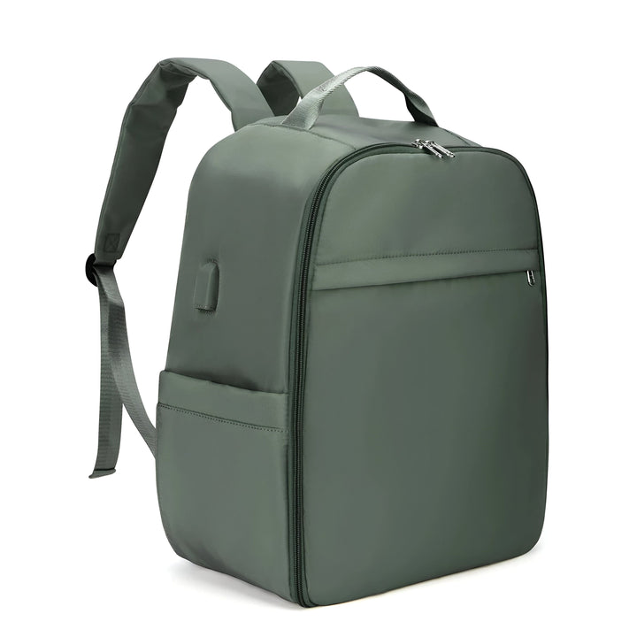 Sac à dos gris foncé moderne avec bretelles, poche latérale et fermeture éclair, vue de côté., 46193916575968,46193916608736,46193916641504,46193916674272,46193916707040