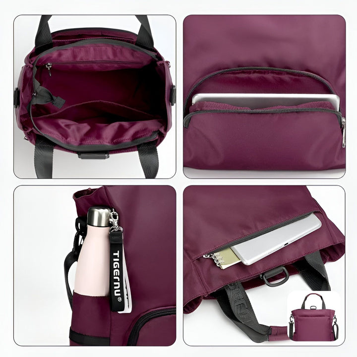 Sac violet Tigernu : intérieur, poche pour tablette, porte-bouteille, bandoulière., 46193876205792,46193876238560,46193876271328