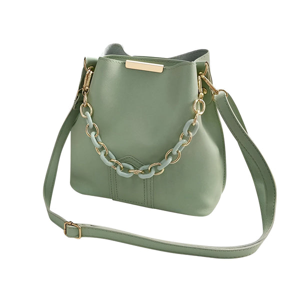 Sac à main vert clair avec anse chaîne et bandoulière., 46193874272480,46193874305248,46193874338016,46193874370784,46193874403552,46193874436320