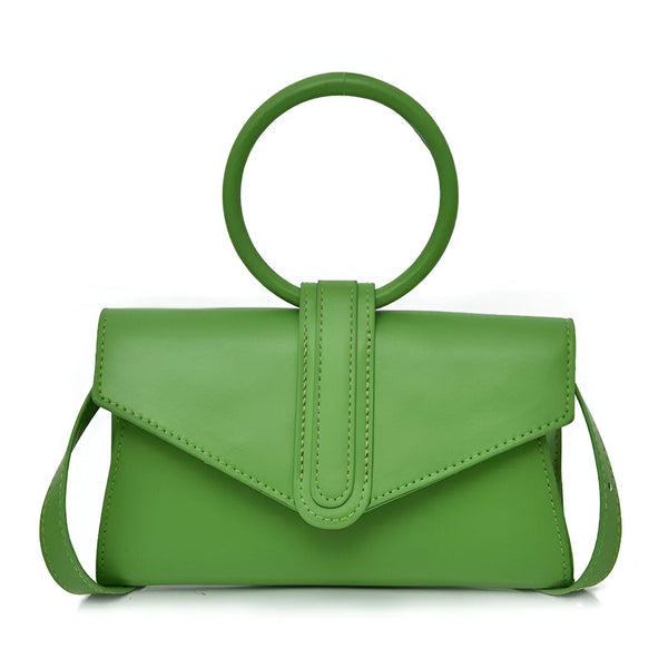 Sac à main vert vif avec poignée ronde et rabat., 46193958748384,46193958813920,46193958846688,46193958879456,46193958912224,46193958944992