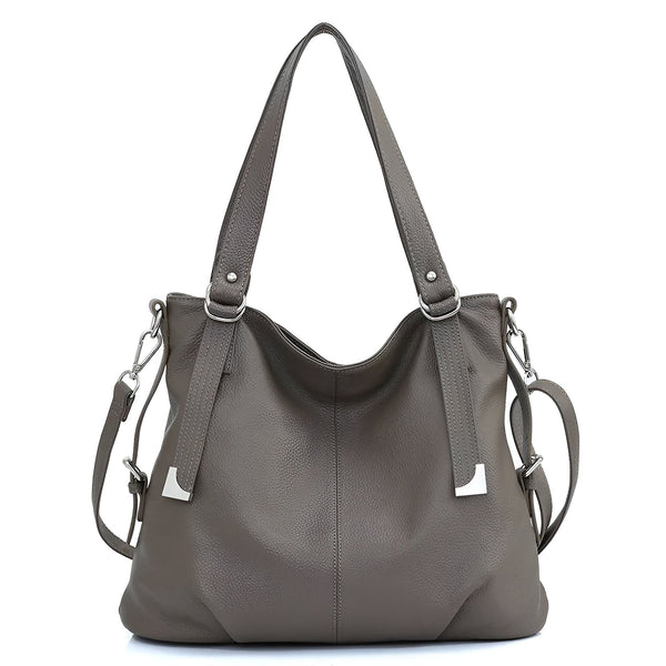 Sac à main hobo gris en cuir avec bandoulière amovible, 46193843765472,46193843798240,46193843831008,46193843863776,46193843896544,46193843929312,46193843962080