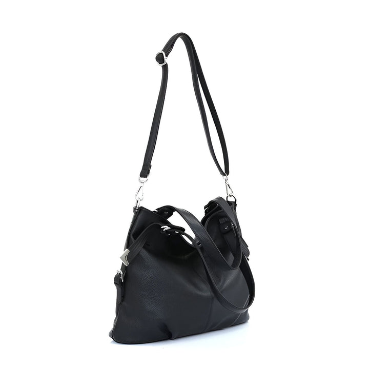 Sac à main noir en cuir avec bandoulière réglable, 46193843765472,46193843798240,46193843831008,46193843863776,46193843896544,46193843929312,46193843962080