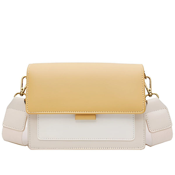 Sac bandoulière bicolore jaune et blanc avec sangle large, 46193877221600,46193877254368,46193877287136,46193877319904