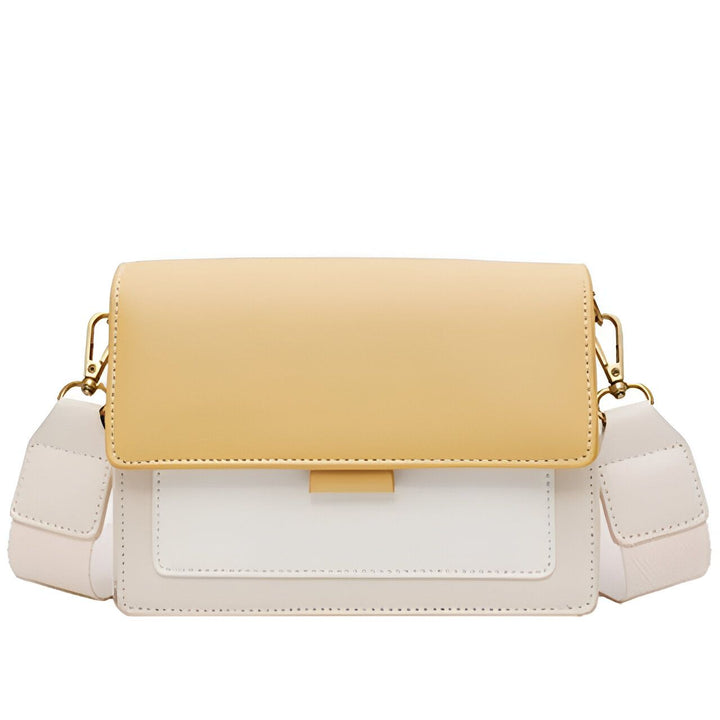 Sac bandoulière bicolore jaune et blanc avec sangle large, 46193877221600,46193877254368,46193877287136,46193877319904
