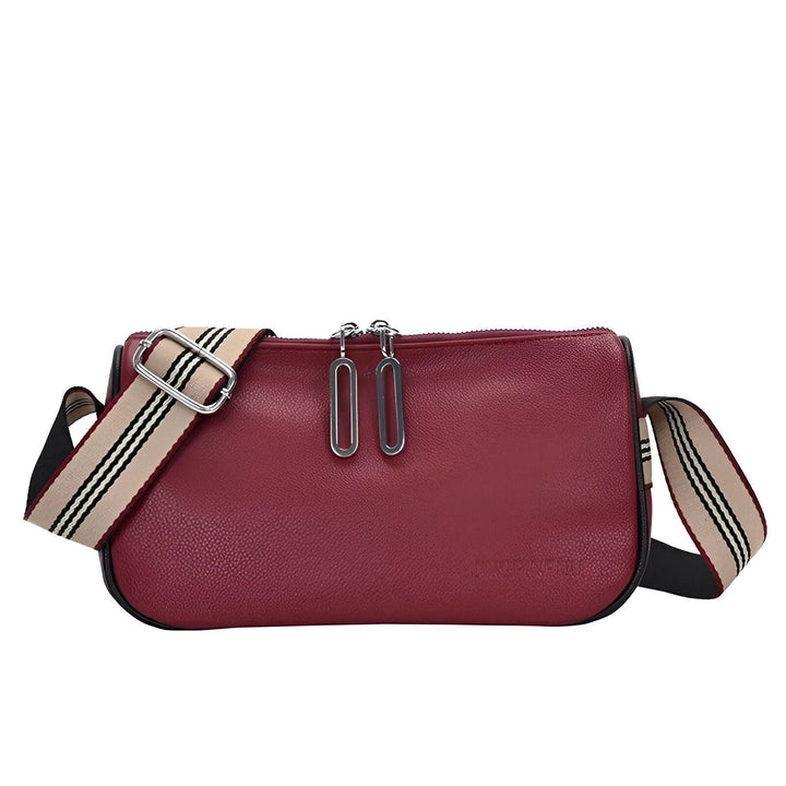 Sac à main rouge bordeaux avec bandoulière rayée, 46266441433312,46266441466080,46266441498848