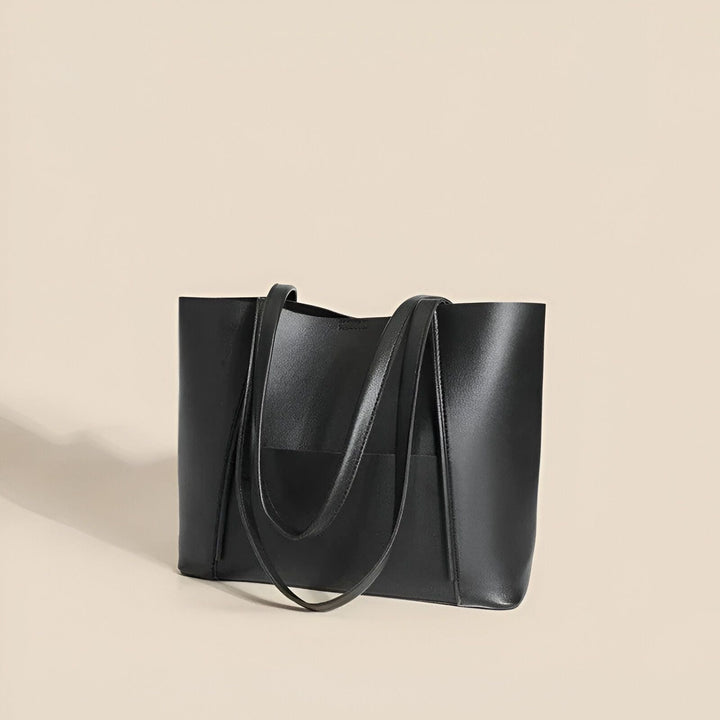 Sac cabas noir en cuir, 46194055643360
